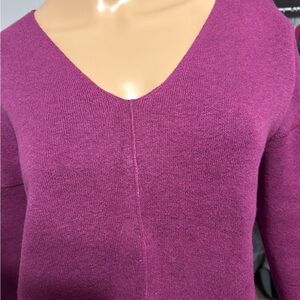 J. Jill Pink V-Neck Sweater Cozy Knit